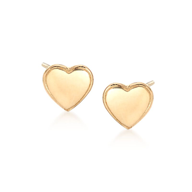 18kt Yellow Gold Heart Stud Earrings  image number 0