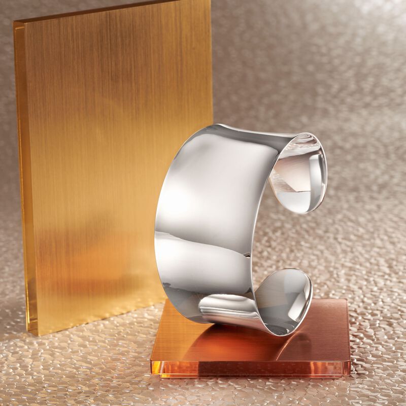 Sterling Silver Wide Polished Cuff Bracelet image number 2