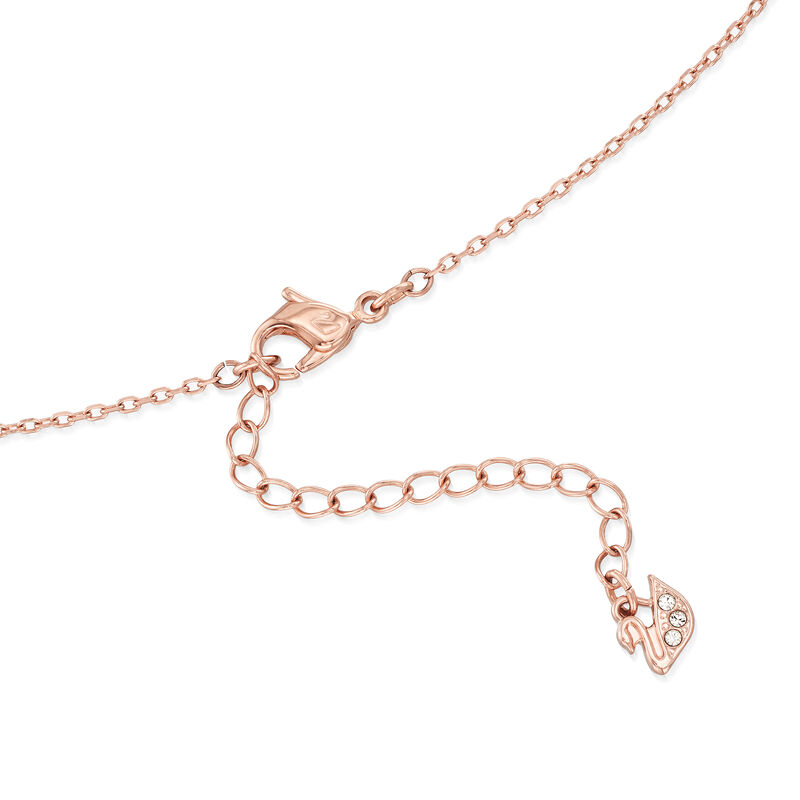 Swarovski Crystal Locket Pendant Necklace in Rose Gold-Plated Metal. 16.5&quot; image number 2