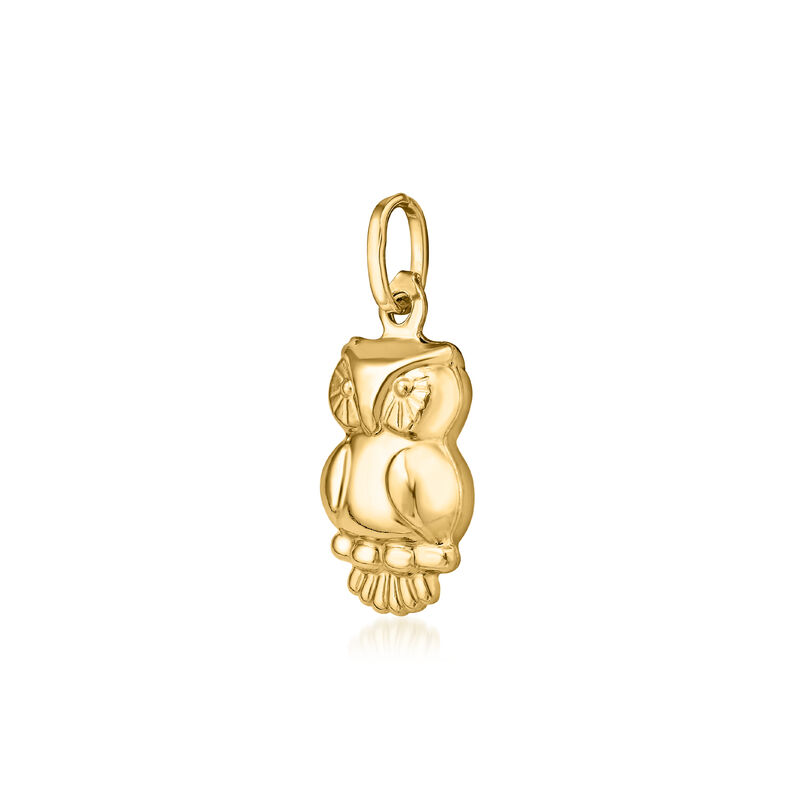 Italian 14kt Yellow Gold Owl Charm image number 1