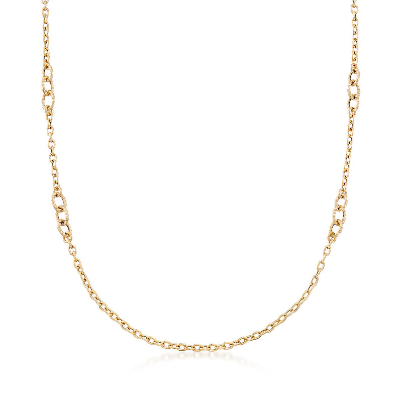 Italian 18kt Yellow Gold Cable-Link Necklace. 18&quot; image number 1