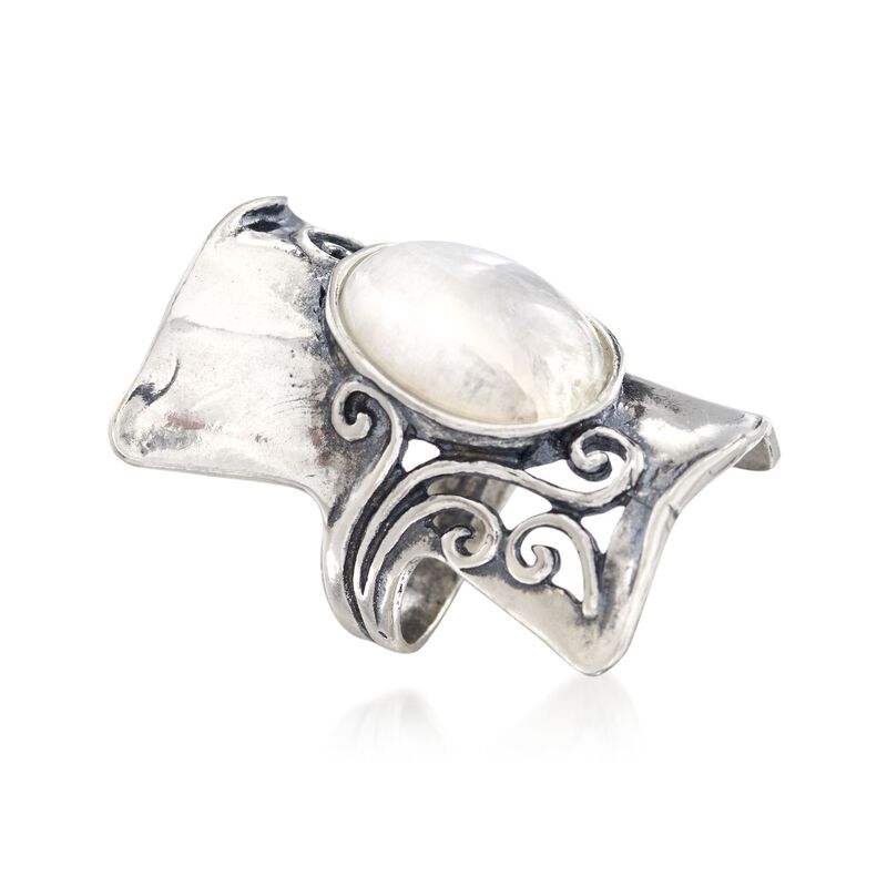 Moonstone Swirl Ring in Sterling Silver image number 2