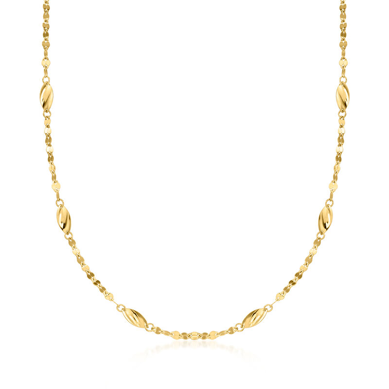 18kt Gold Over Sterling Lumachina-Chain Station Necklace. 18" image number 1