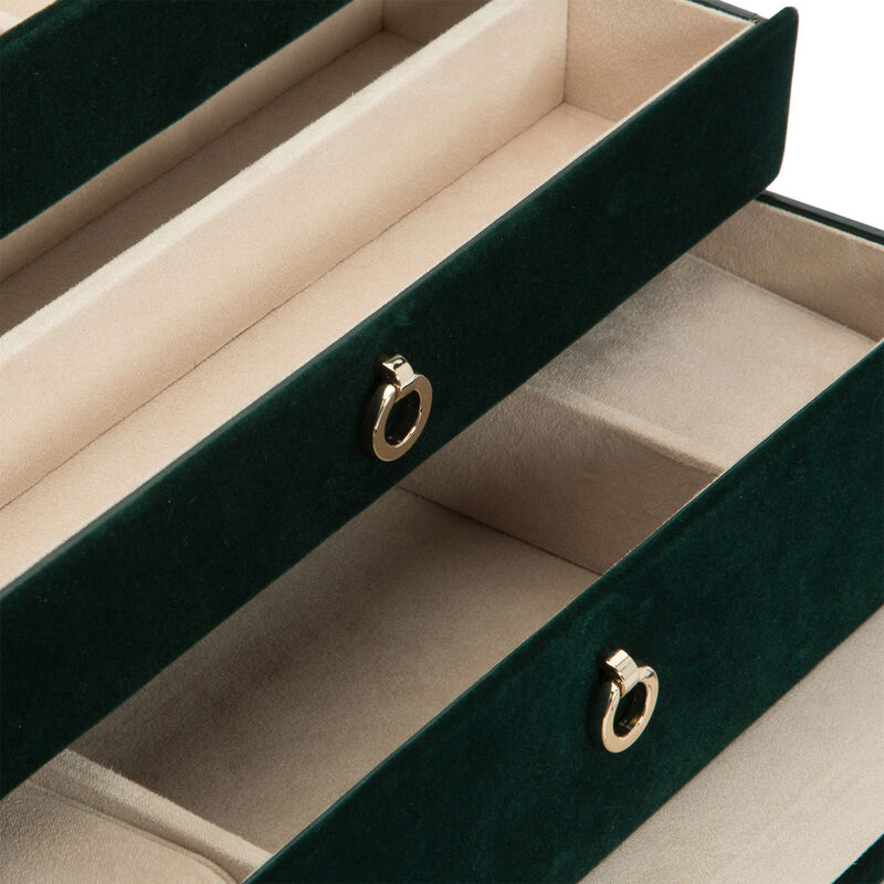 WOLF &quot;Zoe&quot; Forest Green Velvet Medium Jewelry Box image number 2