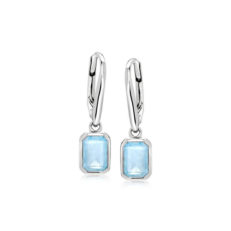 2.10 ct. t.w. Aquamarine Drop Earrings in Sterling Silver image number 0