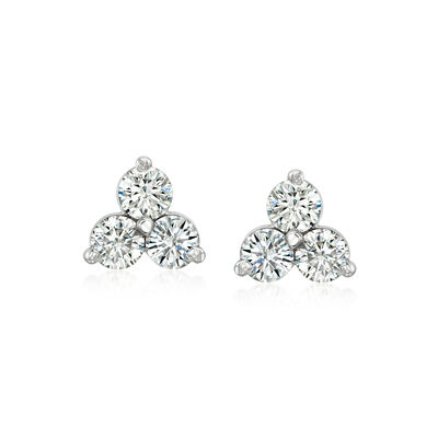 C. 2000 Vintage 1.70 ct. t.w. Diamond Cluster Earrings in 14kt White Gold