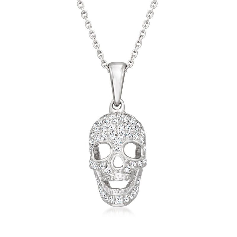 .35 ct. t.w. Diamond Skull Pendant Necklace image number 0