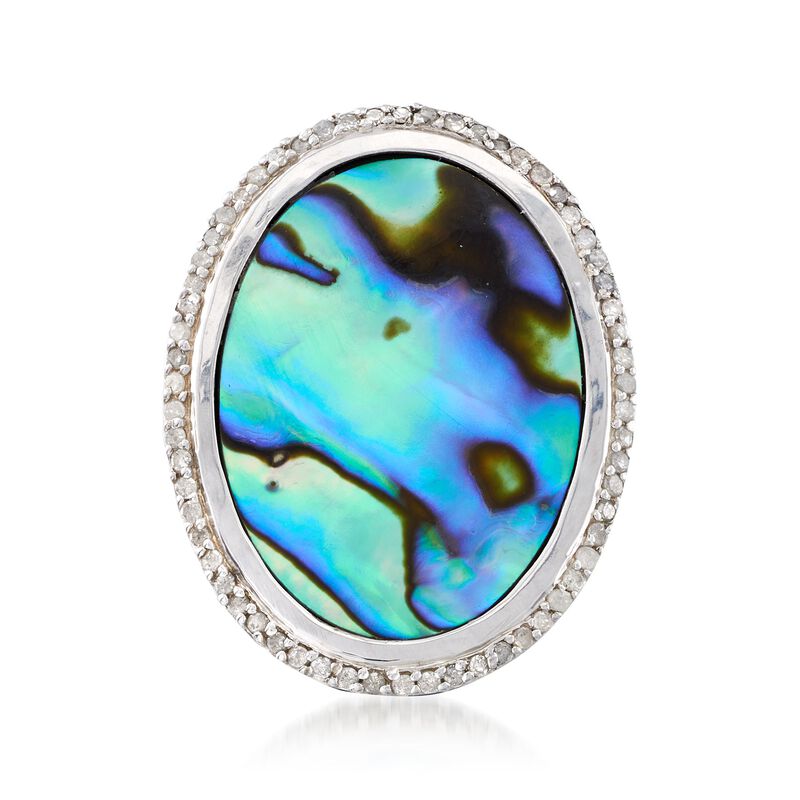 Abalone Shell and .29 ct. t.w. Diamond Ring in Sterling Silver image number 0