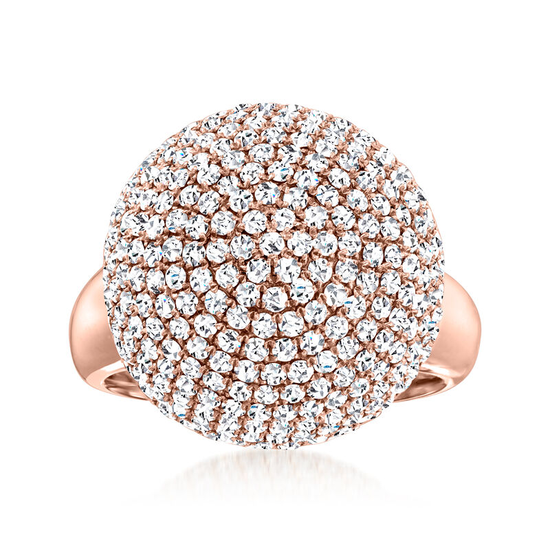 2.55 ct. t.w. Pave Diamond Sphere Ring in 14kt Rose Gold image number 0