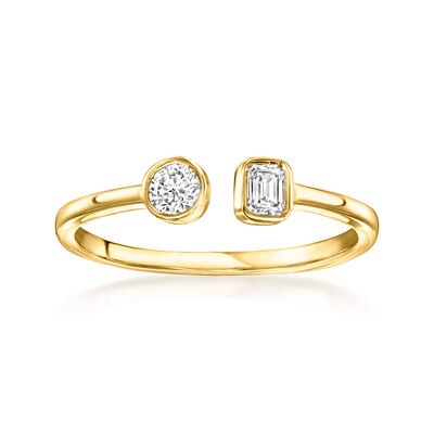 .20 ct. t.w. Bezel-Set Lab-Grown Diamond Toi et Moi Ring in 14kt Yellow Gold