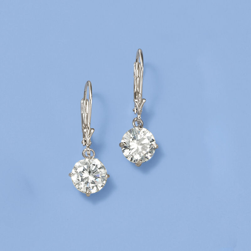 4.00 ct. t.w. Round CZ Drop Earrings in Sterling Silver image number 2