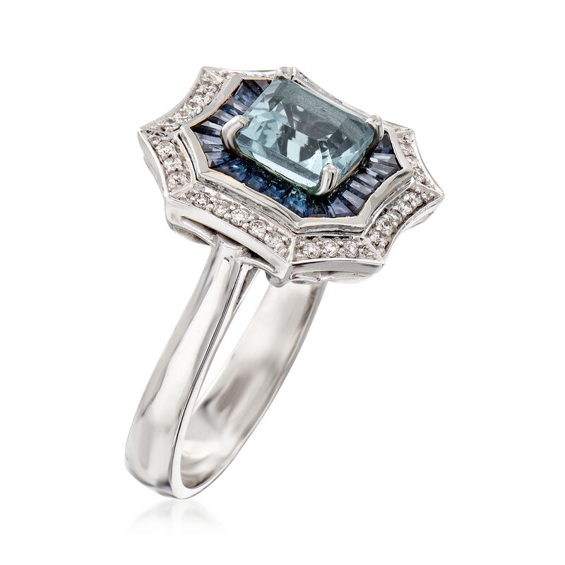 2.70 ct. t.w. Multi-Gemstone and .17 ct. t.w. Diamond Ring in 14kt White Gold image number 2