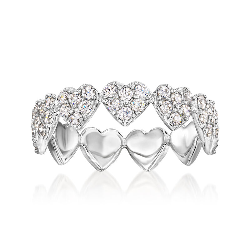 .60 ct. t.w. CZ Heart Ring in Sterling Silver image number 0