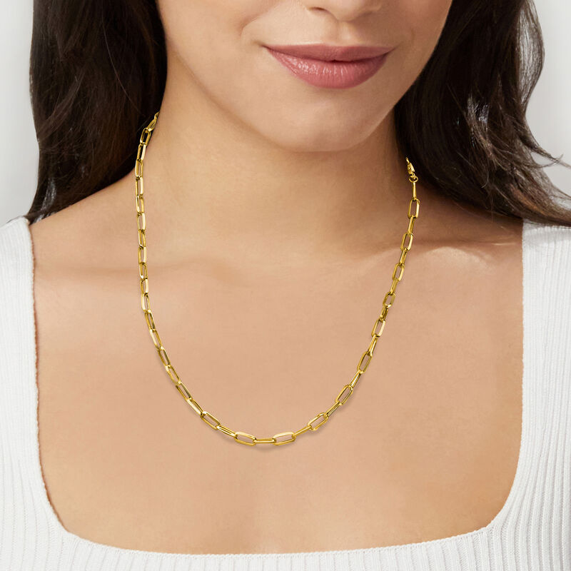 10kt Yellow Gold Paper Clip Link Necklace. 20" image number 0