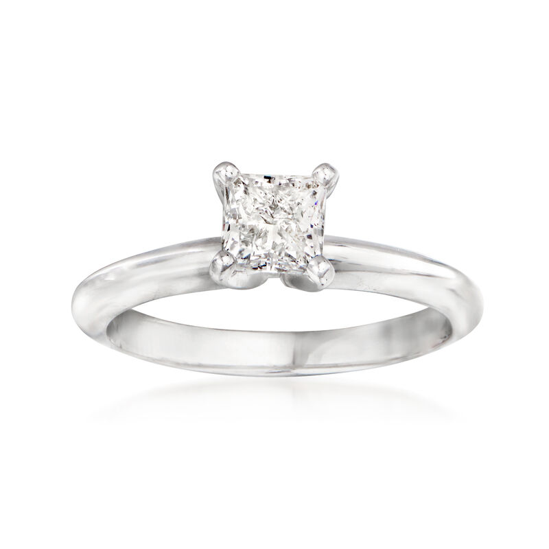 .71 Carat Certified Princess-Cut Diamond Engagement Ring in 14kt White Gold image number 0