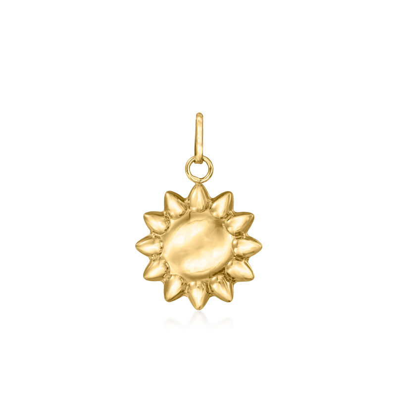 Italian 14kt Yellow Gold Puffed Sun Pendant  image number 1