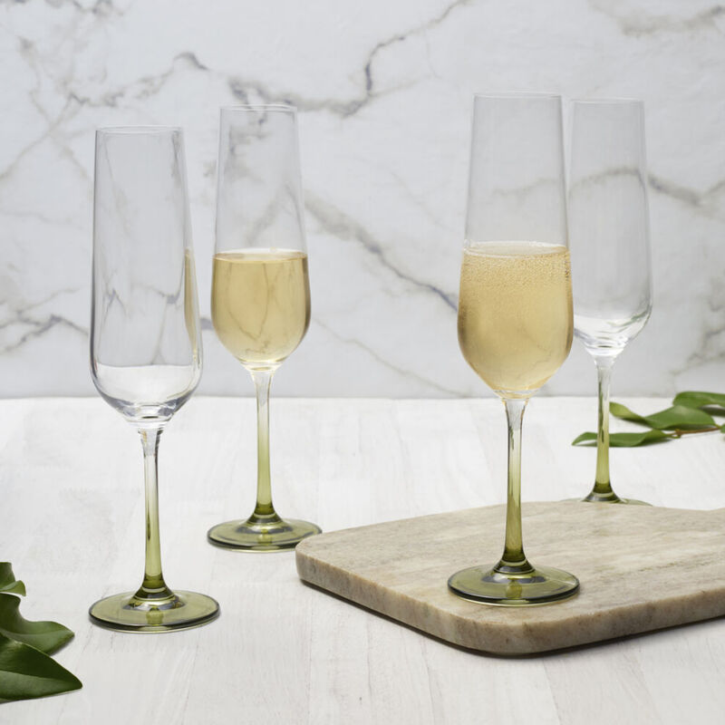 Mikasa &quot;Gianna&quot; Set of 4 Sage Ombre Flute Glasses  image number 2