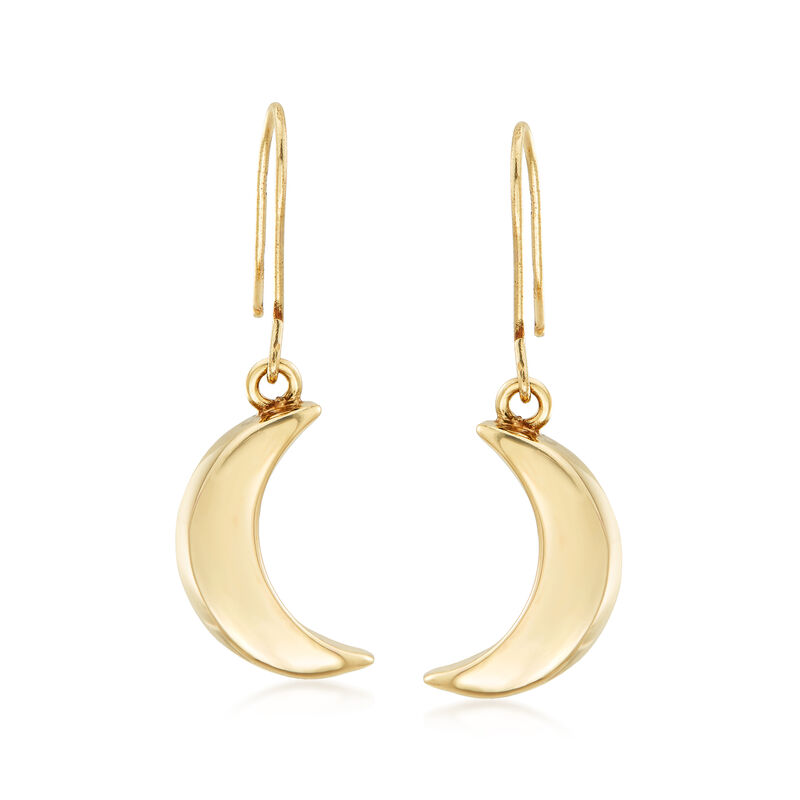 Italian 14kt Yellow Gold Moon Drop Earrings image number 0