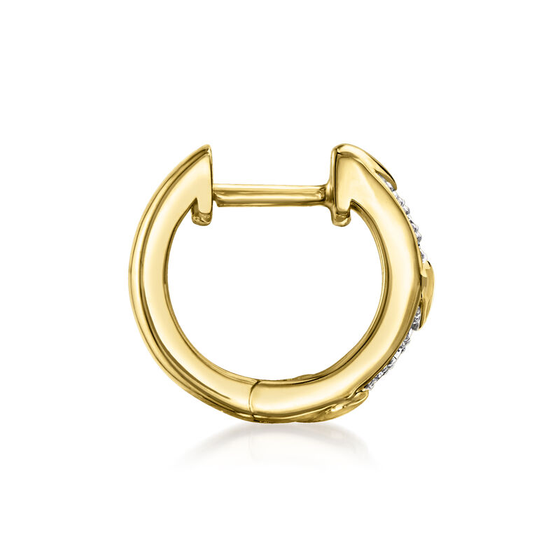 .15 ct. t.w. Diamond Jewelry Set: Three Single Cuff, Heart and Hoop Earrings in 18kt Gold Over Sterling. 3/8&quot; image number 4