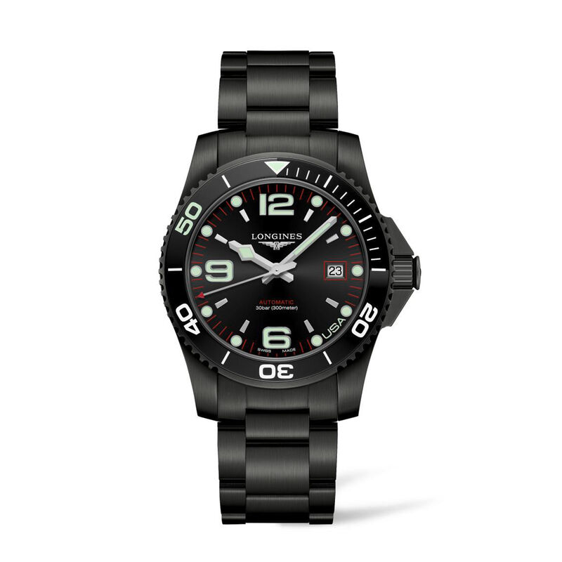 Longines Hydroconquest Men's 41mm USA Edition Stainless Steel and Black PVD Watch image number 0