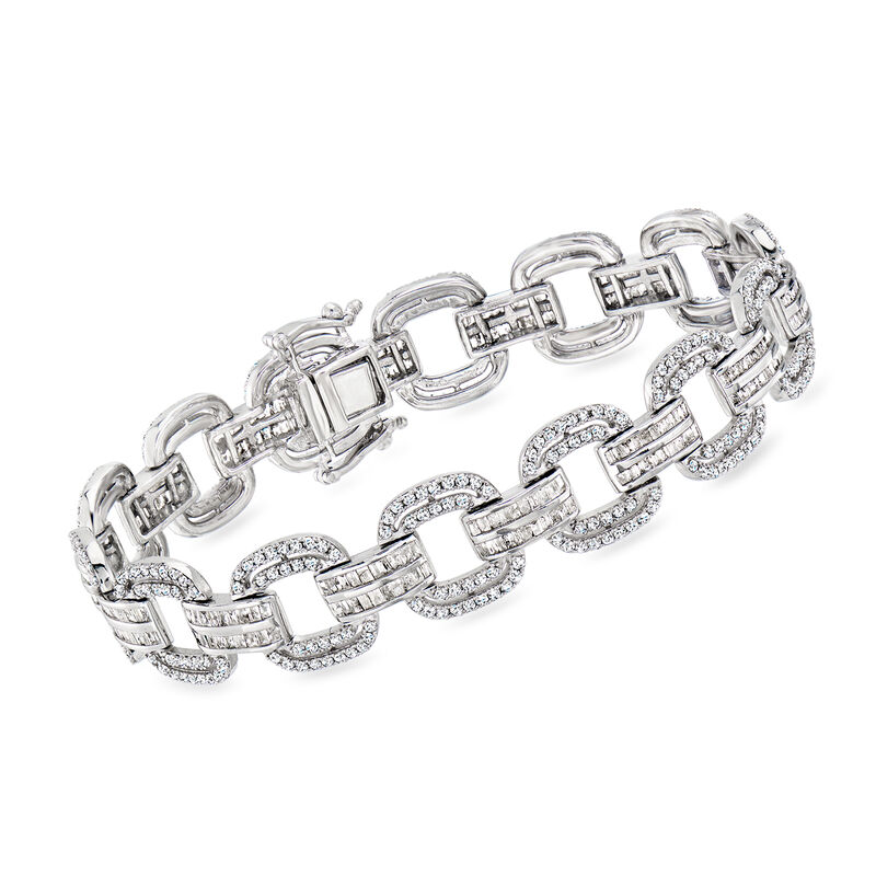 5.04 ct. t.w. Diamond Link Bracelet in Sterling Silver. 7.5" image number 0