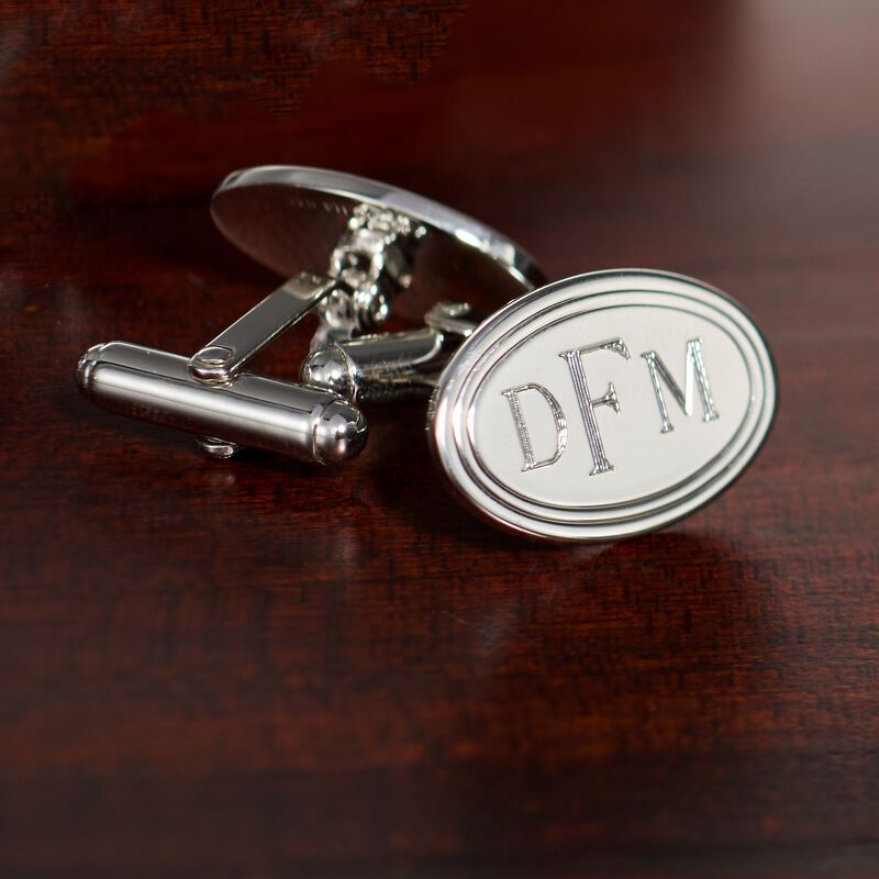 Sterling Silver Personalized Cuff Links image number 1