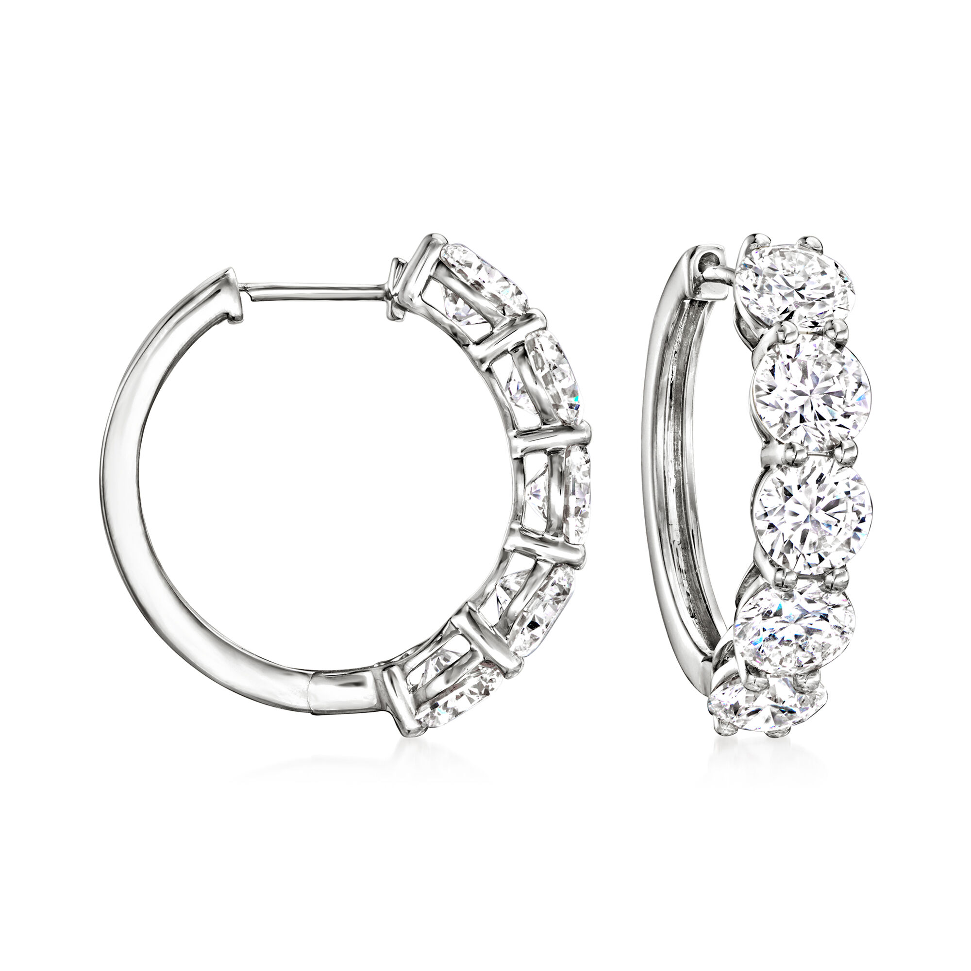 5.00 ct. t.w. Lab-Grown Diamond Five-Stone Hoop Earrings in