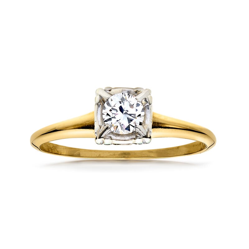 C. 1960 Vintage .33 Carat Diamond Ring in 14kt Yellow Gold. Size 7.5 image number 0