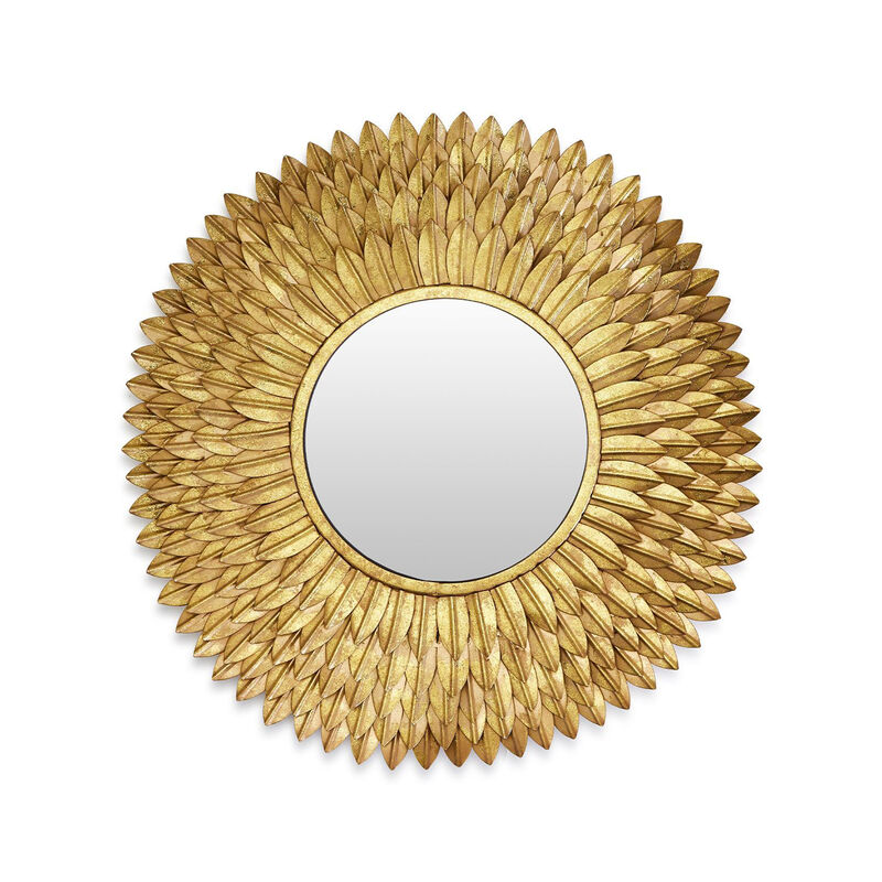Golden Petals Round Wall Mirror image number 0