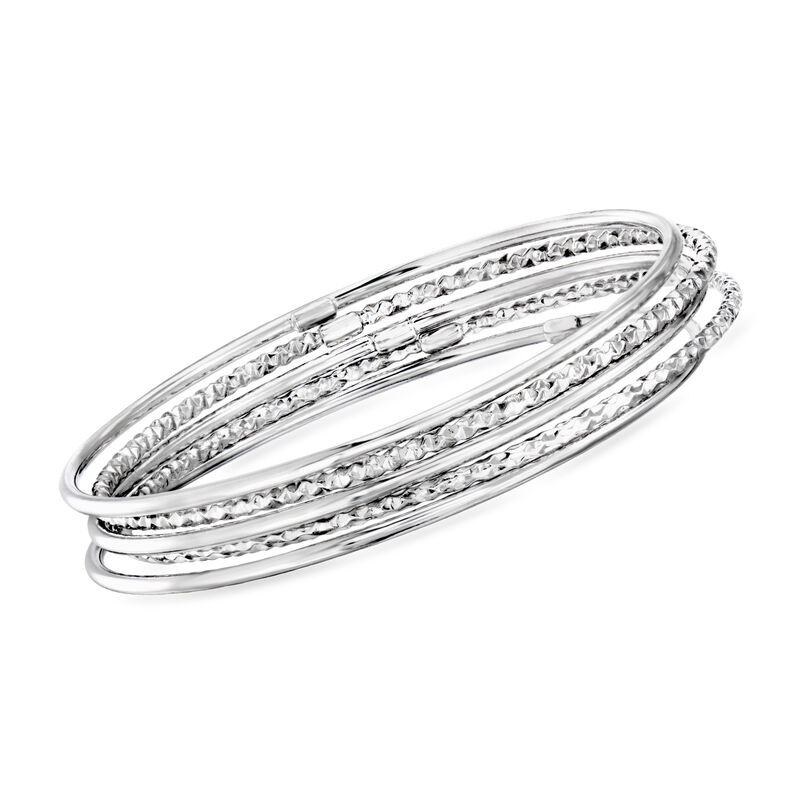 Italian Sterling Silver Jewelry Set: Five Bangle Bracelets image number 0