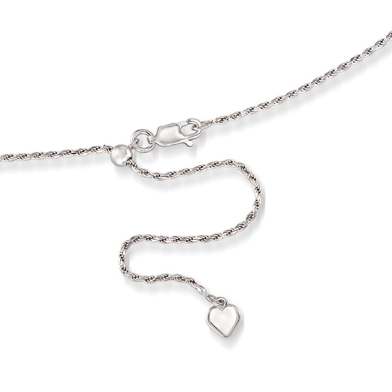 Italian Sterling Silver Adjustable Rope-Chain Necklace  image number 2