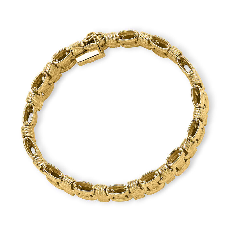 Italian 14kt Yellow Gold Basketweave Bracelet. 8" image number 1