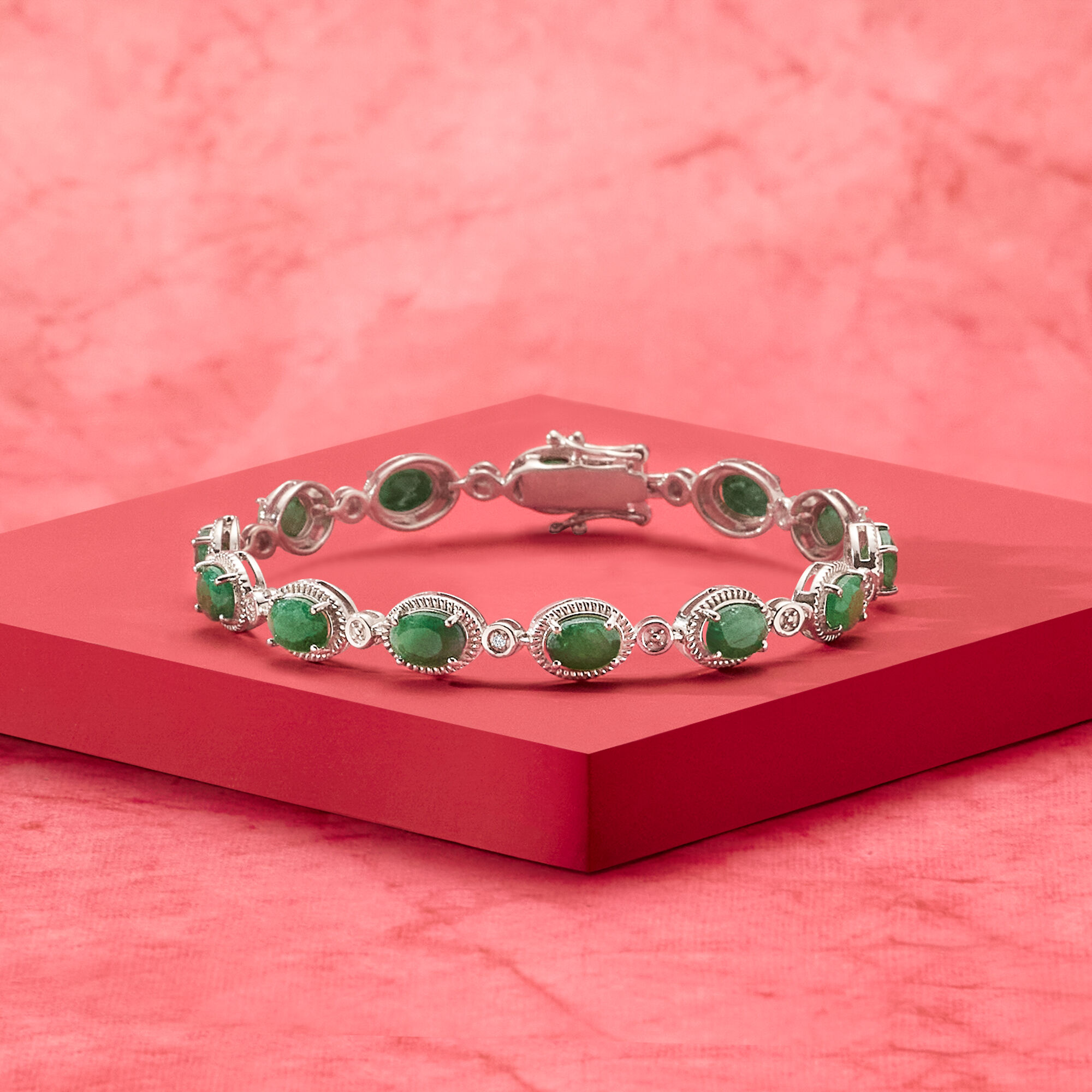 Sterling silver emerald bracelet store