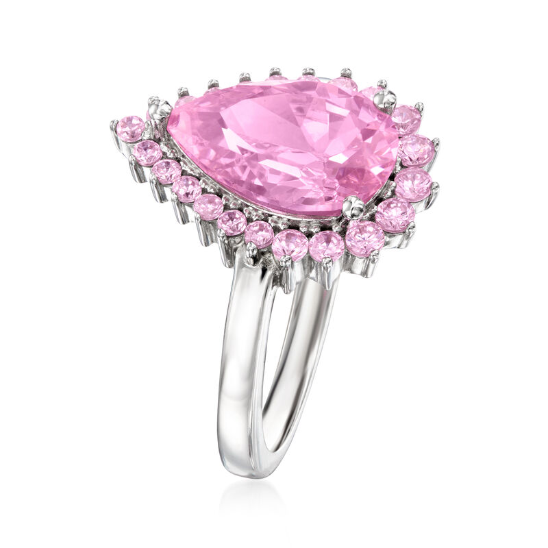 Italian 2.40 ct. t.w. Simulated Pink Sapphire Ring in Sterling Silver image number 2