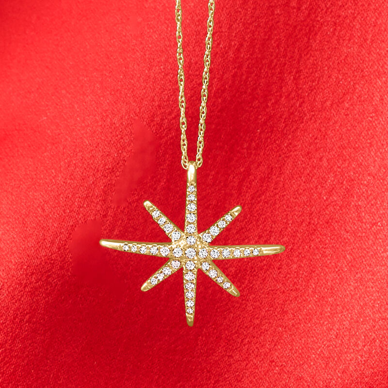 .25 ct. t.w. Diamond Star Pendant Necklace in 14kt Yellow Gold image number 2