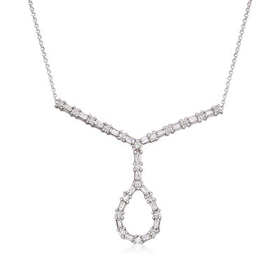 C. 1990 Vintage 1.70 ct. t.w. Diamond Drop Necklace in 14kt White Gold