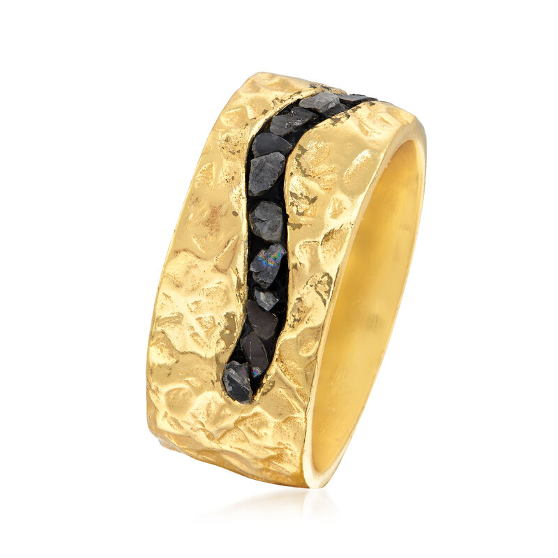 .50 ct. t.w. Rough-Cut Diamond Ring in 18kt Yellow Gold Over Sterling Silver image number 2