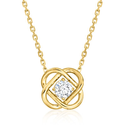 .50 Carat Lab-Grown Diamond Celtic Knot Necklace in 18kt Gold Over Sterling