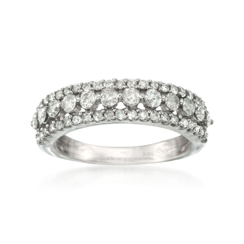 1.00 ct t.w. Diamond Vintage-Style Ring in 14kt White Gold image number 0