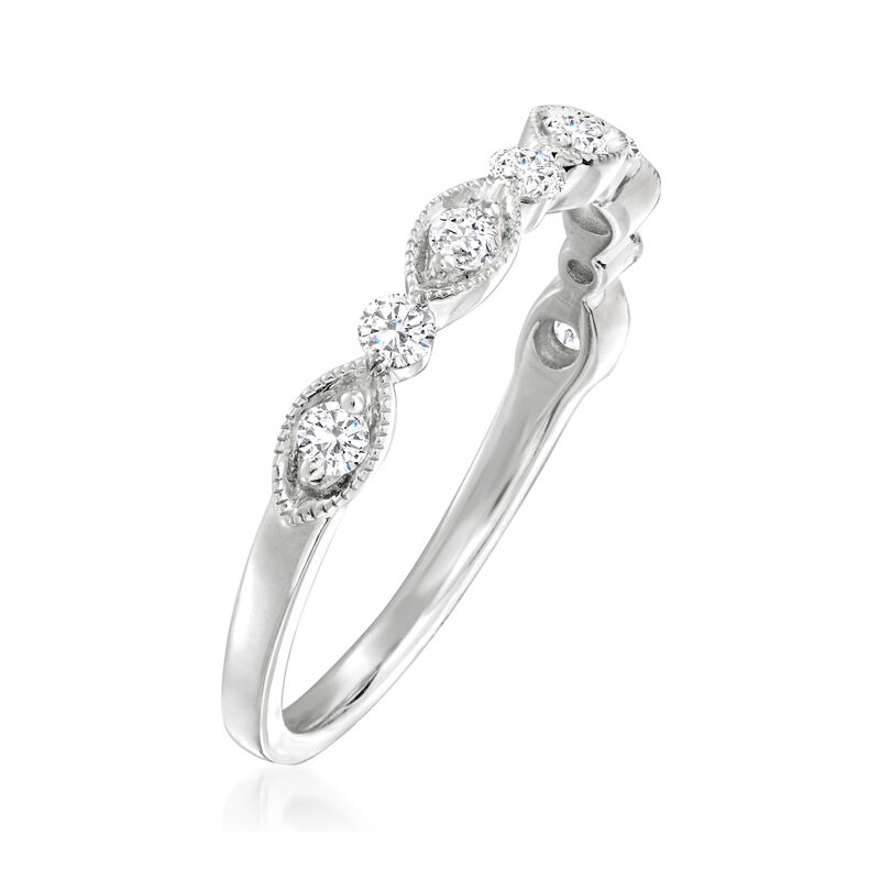 Henri Daussi .30 ct. t.w. Diamond Wedding Ring in 18kt White Gold image number 2