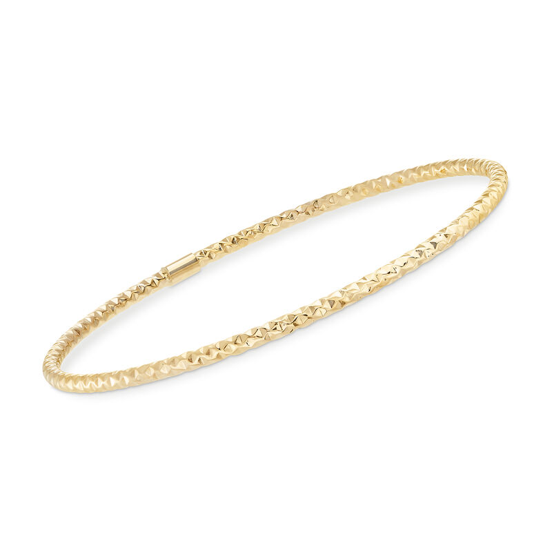 Italian 14kt Yellow Gold Faceted Bangle Bracelet image number 0