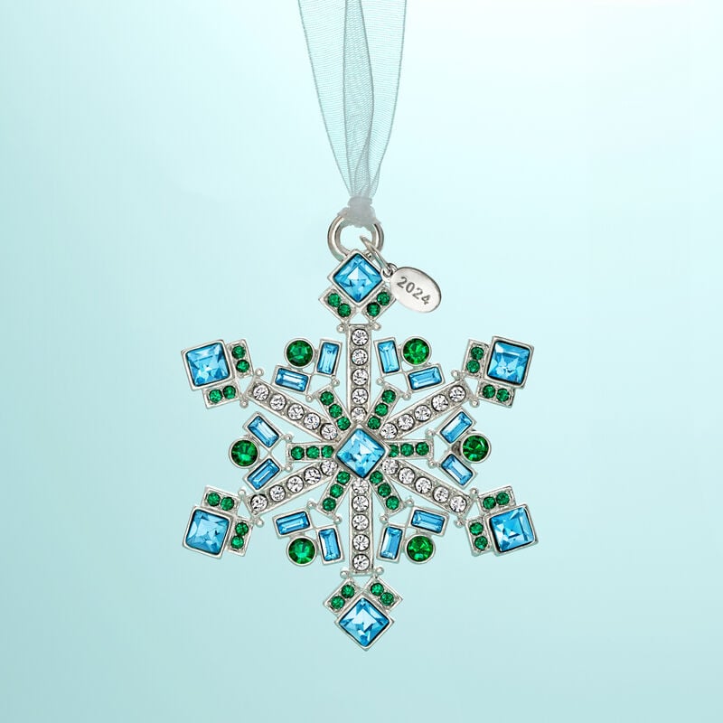 Ross-Simons 2024 Annual Multicolored Crystal Christmas Jewels Snowflake Ornament - 14th Edition image number 2