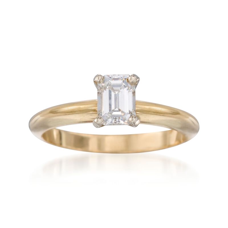 C. 1990 Vintage .59 Carat Diamond Solitaire Engagement Ring in 14kt Yellow Gold. Size 5.5 image number 0
