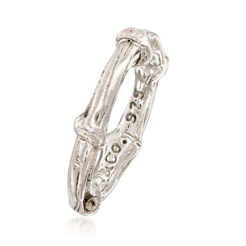 C. 1996 Vintage Tiffany Jewelry Sterling Silver Bamboo Ring image number 2