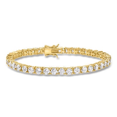 10.00 ct. t.w. CZ Tennis Bracelet in 18kt Gold Over Sterling
