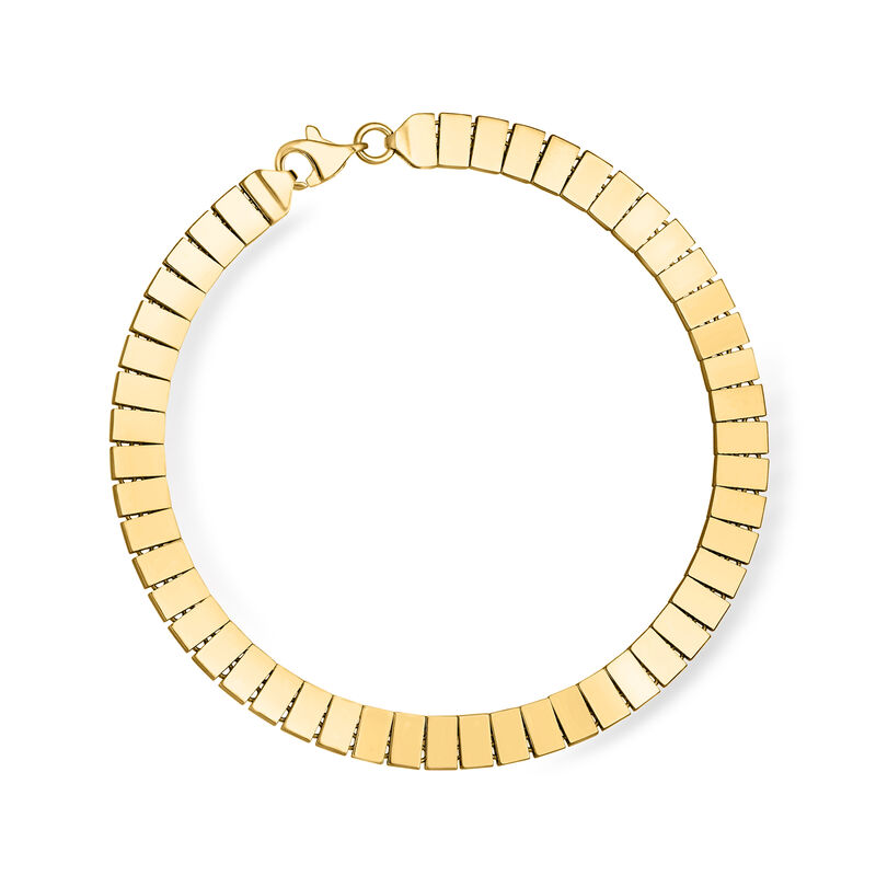 14kt Yellow Gold Rectangular-Link Bracelet. 7.25" image number 1
