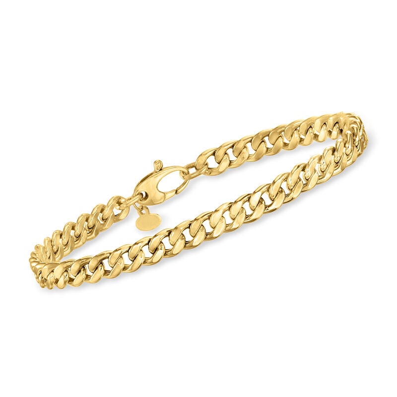 Italian 5mm 14kt Yellow Gold Curb-Link Bracelet image number 0