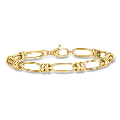 Italian 14kt Yellow Gold Oval-Link Bracelet