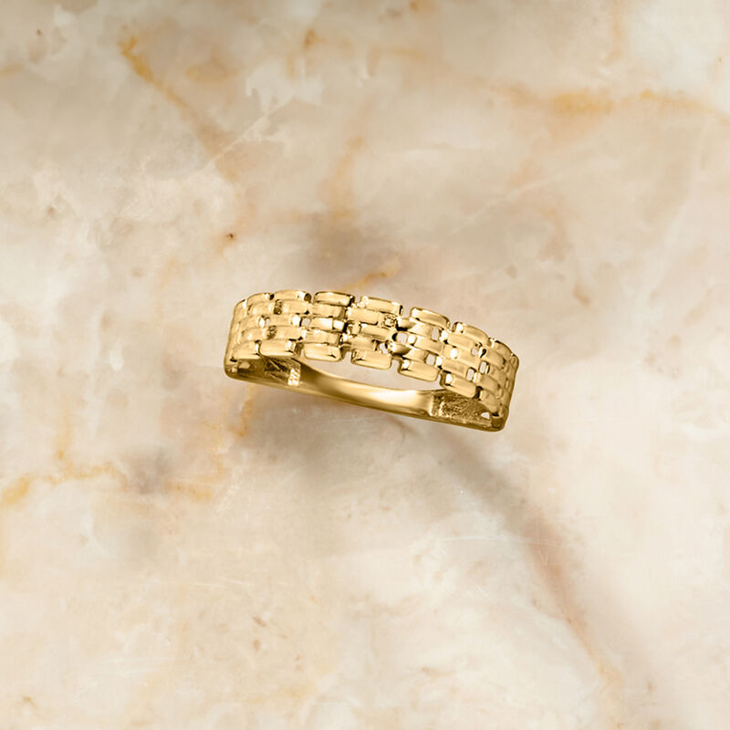 10kt Yellow Gold Panther-Link Ring image number 2