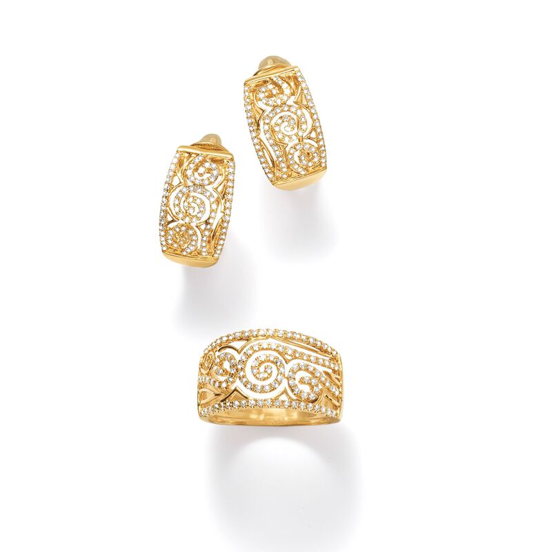 .50 ct. t.w. Diamond Swirl Openwork Ring in 14kt Yellow Gold image number 3
